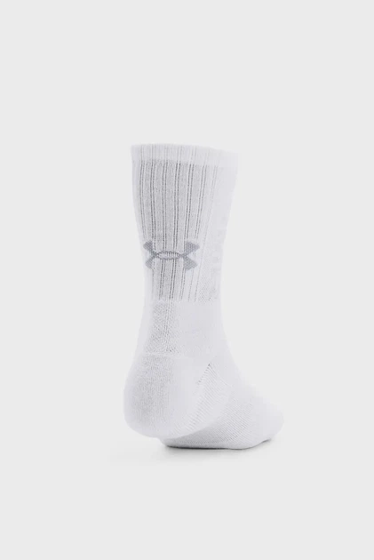 Білі шкарпетки (3 пари) UA 3-Maker Mid-Crew Under Armour XL 1373084-100 - зображення 3