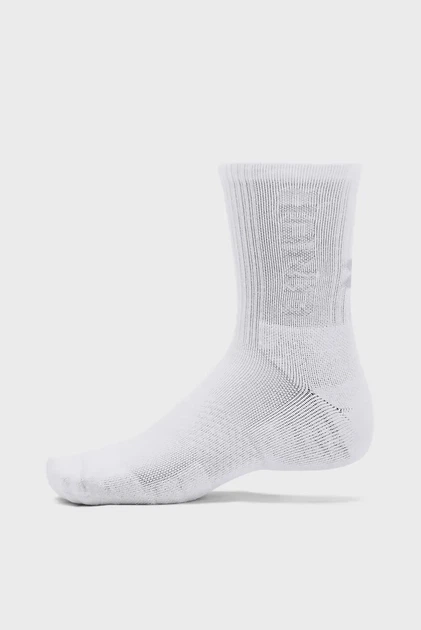 Білі шкарпетки (3 пари) UA 3-Maker Mid-Crew Under Armour XL 1373084-100 - зображення 4