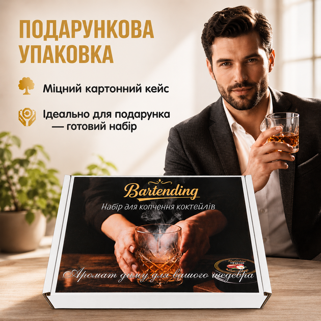 Набір для копчення напоїв Bartending Premium (смокер для віскі, бурбона, кави, коктейлів) - зображення 19