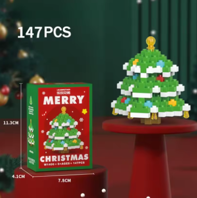 Конструктор новогодний Елка Merry Christmas 147 деталей пластиковая 3D модель для декора дома и рождественский подарок - изображение 2