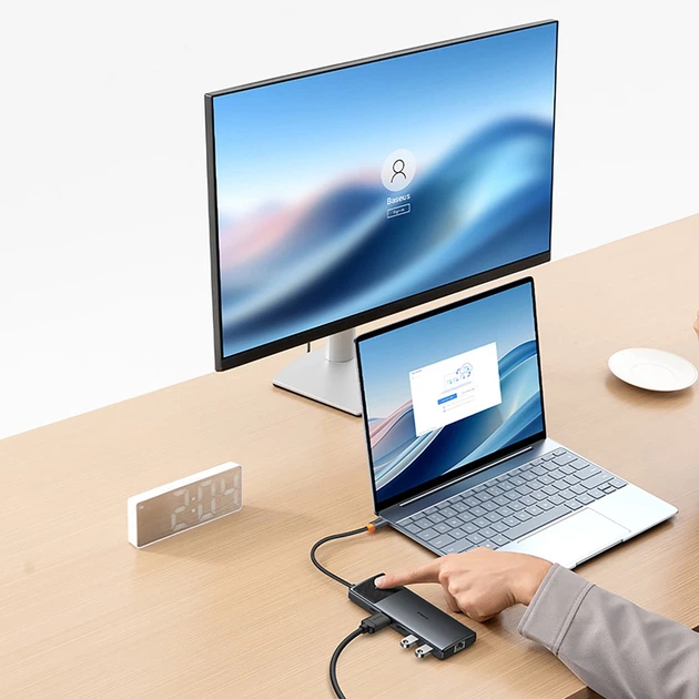 USB-хаб Baseus Metal Gleam II USB-C 10в1 HDMI / USB-A / USB-C / RJ45 / SD/TF (6932172689667) - зображення 14