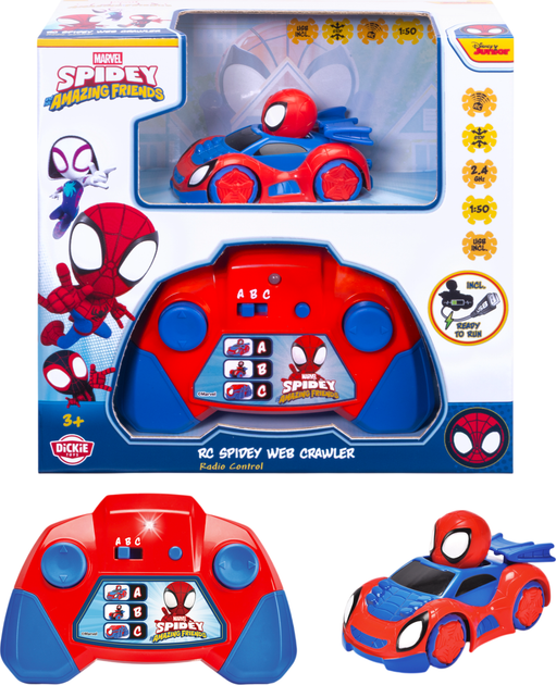 Samochód zdalnie sterowany Dickie Toys RC Spidey Web-Crawler 1:50 203222006 (4006333095016) - obraz 2
