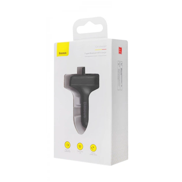 FM-трансмітер Baseus T-Type Wireless MP3 Charger Bluetooth з USB-зарядкою Чорний (CCALL-TM01) - зображення 5