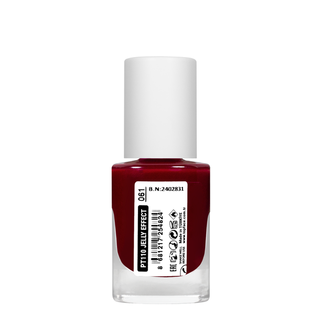 Лак для нігтів topface Jelly Effect Nail Polish швидковисихаючий № 61 Бордовий (PT110) - Фото 2 Лак для нігтів topface Jelly Effect Nail Polish швидковисихаючий № 61 Бордовий (PT110) - изображение 2