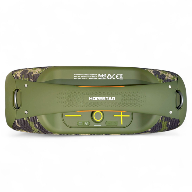 Портативная колонка HOPESTAR A60, USB, AUX. RGB, TWS, 100W, BT5.1, IPX6, 18000mAh, 8h, Army - изображение 3