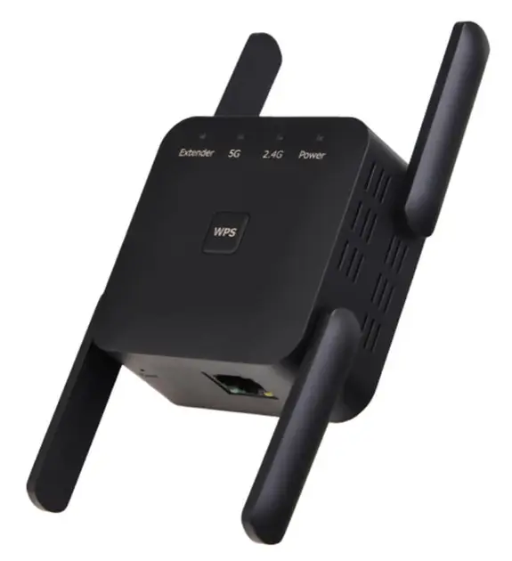 Усилитель Wi-Fi сигнала 5 /2.4 ГГц, WiFi Репитер, повторител вайфая 1200 Мбит/с, мощный ретранслятор для дома, площадь покрытия 300 м², Repeater 4 антенны, Black - изображение 7
