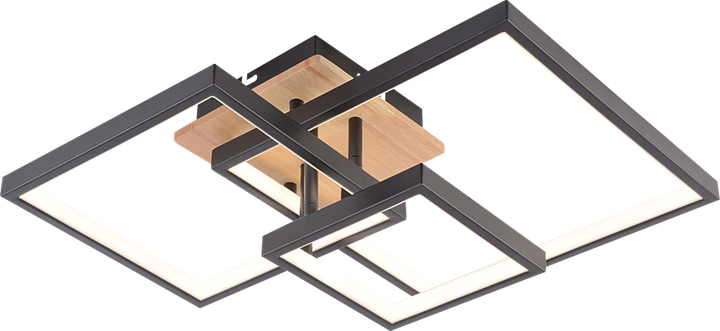 Люстра потолочная VALESO DK6589-3 BK+WOOD, черный + дерево, LED 102W - изображение 2
