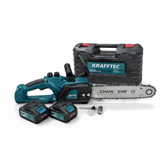 Акумуляторна ланцюгова пила Krafftec 52V 6Ah 12" 2500 Вт безщітковий двигун автоматичне мастило 2 АКБ - Фото 2 Акумуляторна ланцюгова пила Krafftec 52V 6Ah 12" 2500 Вт безщітковий двигун автоматичне мастило 2 АКБ - зображення 2