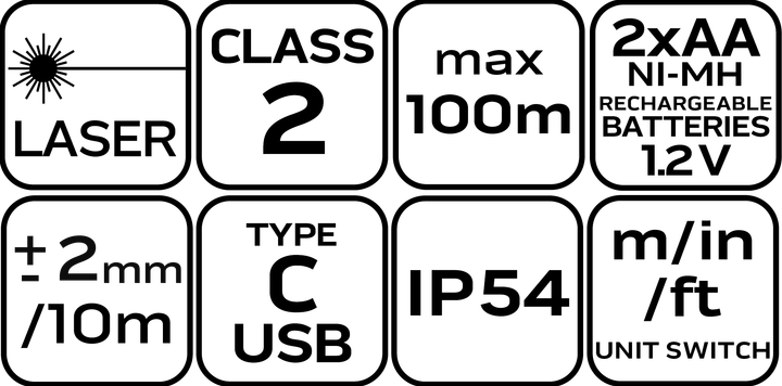 Далекомір лазерний, дальність дії 100 м, IP54 NEO TOOLS (75-206) - изображение 2