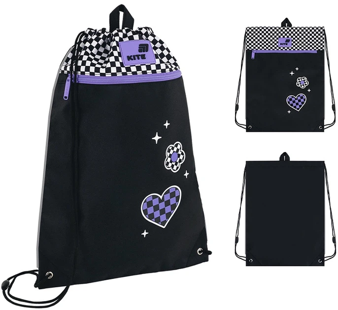 Набір Kite Panda Love рюкзак + пенал + сумка для взуття Чорний (SET_K26-584M-2) - зображення 16