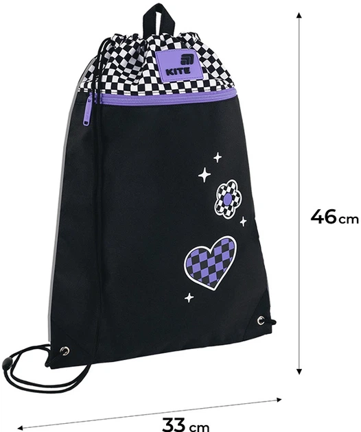 Набір Kite Panda Love рюкзак + пенал + сумка для взуття Чорний (SET_K26-584M-2) - зображення 17