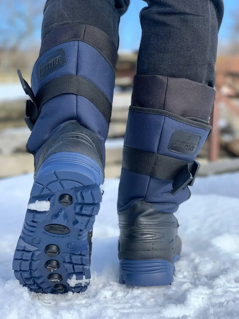 Чоботи чоловічі зимові Оскар високі на овчині з ременями Cordura сині Premium Litma 45 - изображение 5