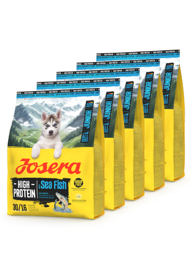 Сухой корм Josera High Protein Junior Sea Fish Богатый белком для щенков активных молодых собак всех пород с морской рыбой 0,9 кr*5 (4,5 кг) (86597) - Фото 1 Сухой корм Josera High Protein Junior Sea Fish Богатый белком для щенков активных молодых собак всех пород с морской рыбой 0,9 кr*5 (4,5 кг) (86597) - изображение 1