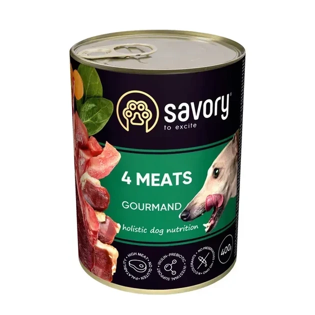 Savory Adult вологий корм для собак 400 г - м'ясне асорті - Фото 1 Savory Adult вологий корм для собак 400 г - м'ясне асорті - зображення 1