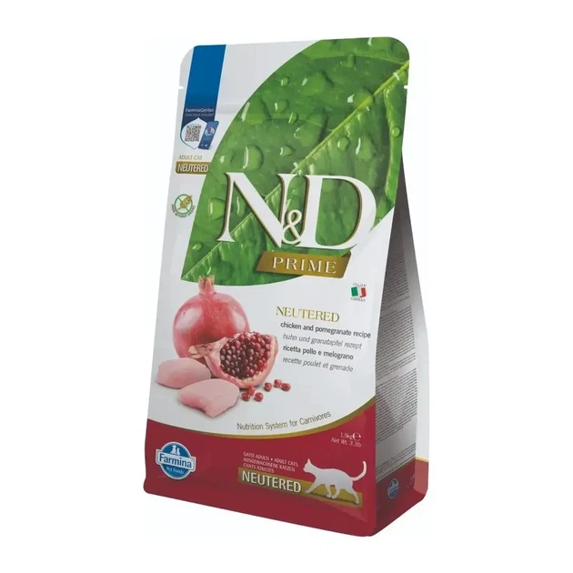 Корм сухий Farmina N&D Prime Chicken&Pomegranate для стерилізованих котів з куркою та гранатом 1.5 кг - Фото 1 Корм сухий Farmina N&D Prime Chicken&Pomegranate для стерилізованих котів з куркою та гранатом 1.5 кг - зображення 1