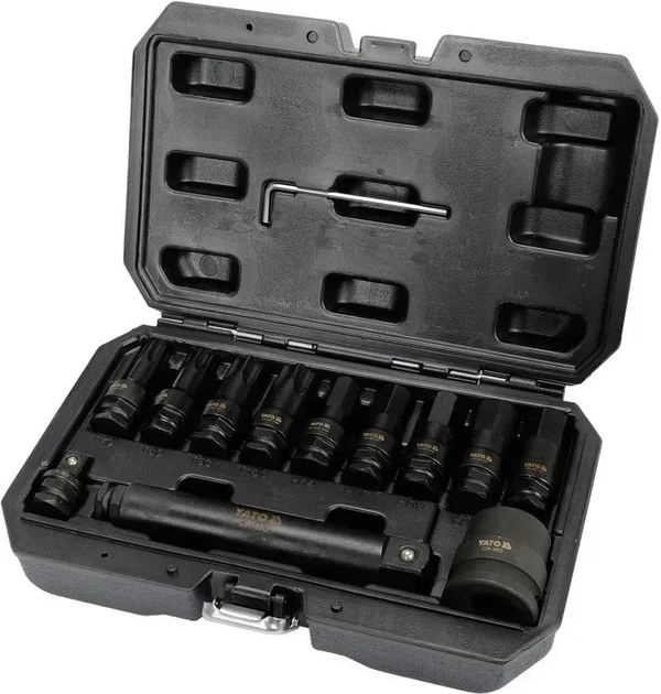 Набір ударних біт YATO TORX HEX 1/2, 3/4 12 шт YT-10655 - изображение 2