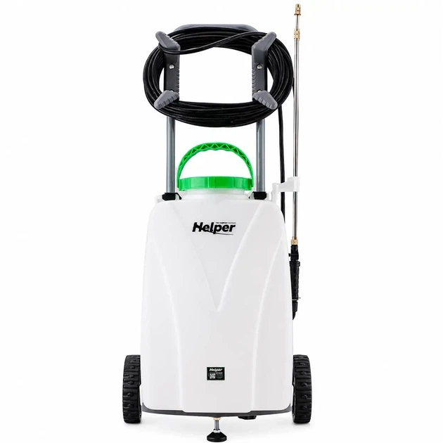 Аккумуляторный опрыскиватель с колесами Helper HP - 1170 40 л 12000 мАч садовый для обработки растений деревьев кустов опрыскиватель на колесах с аккумулятором распылитель электрический портативный для растений - изображение 3