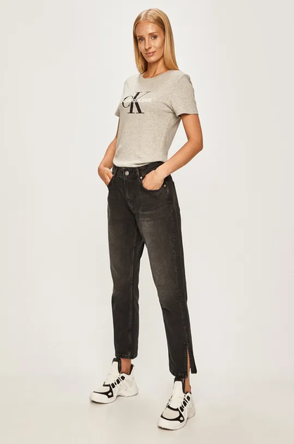 Футболка женская Calvin Klein хлопковая серая 2XL 4247 - Фото 3 Футболка женская Calvin Klein хлопковая серая 2XL 4247 - изображение 3