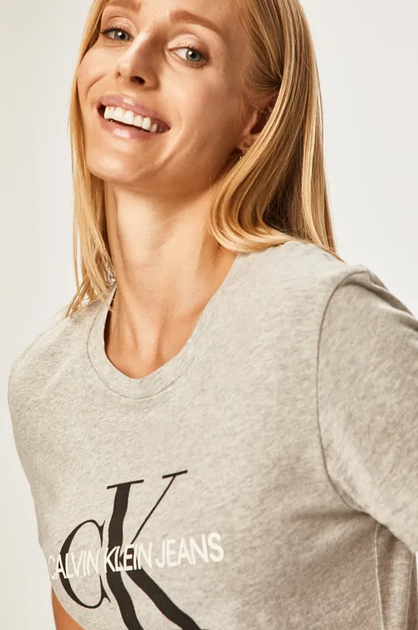 Футболка женская Calvin Klein хлопковая серая 2XL 4247 - Фото 4 Футболка женская Calvin Klein хлопковая серая 2XL 4247 - изображение 4