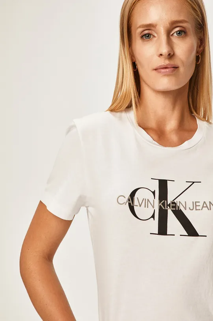 Футболка женская Calvin Klein хлопковая белая 2XL 4249 - Фото 4 Футболка женская Calvin Klein хлопковая белая 2XL 4249 - изображение 4