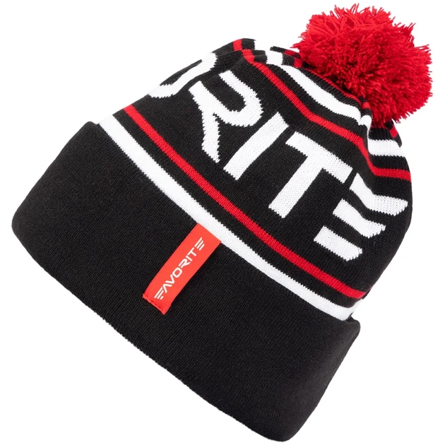 Шапка Favorite Pompon Hat 56 Black White Logo - Фото 2 Шапка Favorite Pompon Hat 56 Black White Logo - зображення 2