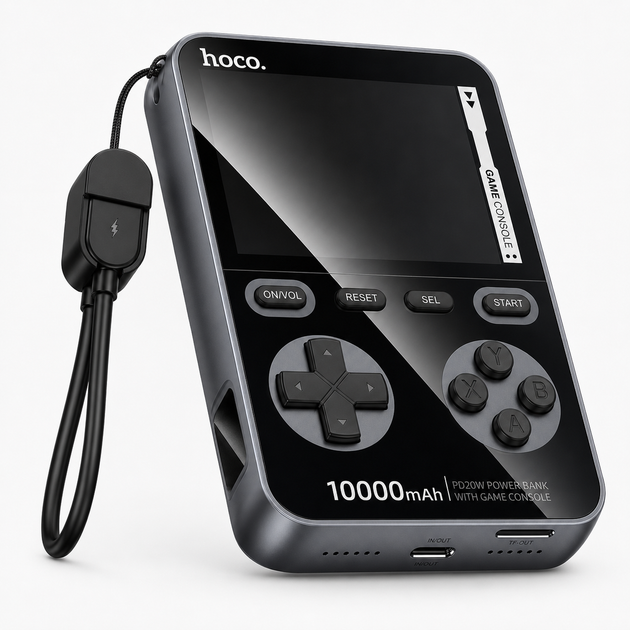 Ретро консоль Hoco Q47 — 1500 игр и power bank - Фото 2 Ретро консоль Hoco Q47 — 1500 игр и power bank - изображение 2
