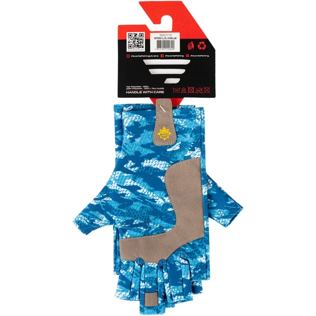 Рукавички Favorite Solar Fishing Gloves 5 Cut S/M к:white/blue - зображення 6