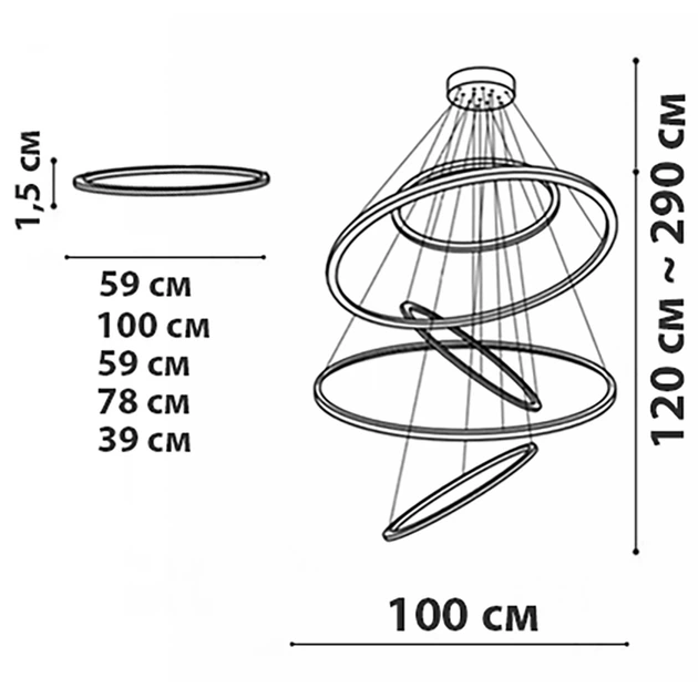 Подвесная люстра Friendlylight Black Ring FL5123 - изображение 2