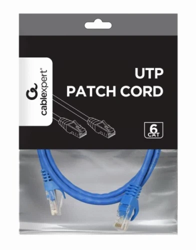 Патч-корд 1.5 м, UTP, Blue, Cablexpert, Cat.6, CCA, PVC (PP6U-1.5M/B) - изображение 2