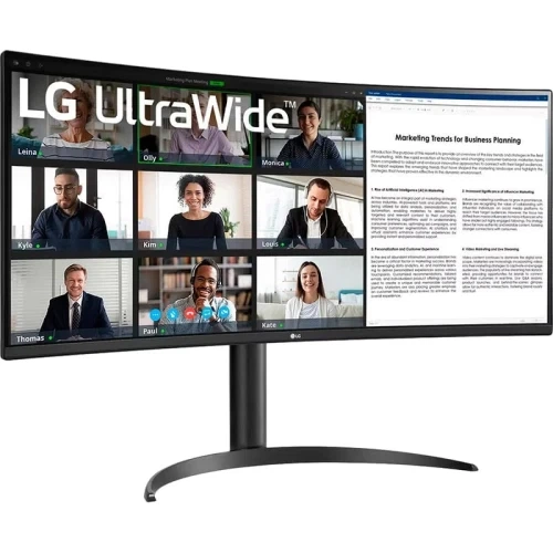 Монітор вигнутий 34" LG UltraWide 34WR55QK-B, Black - зображення 3
