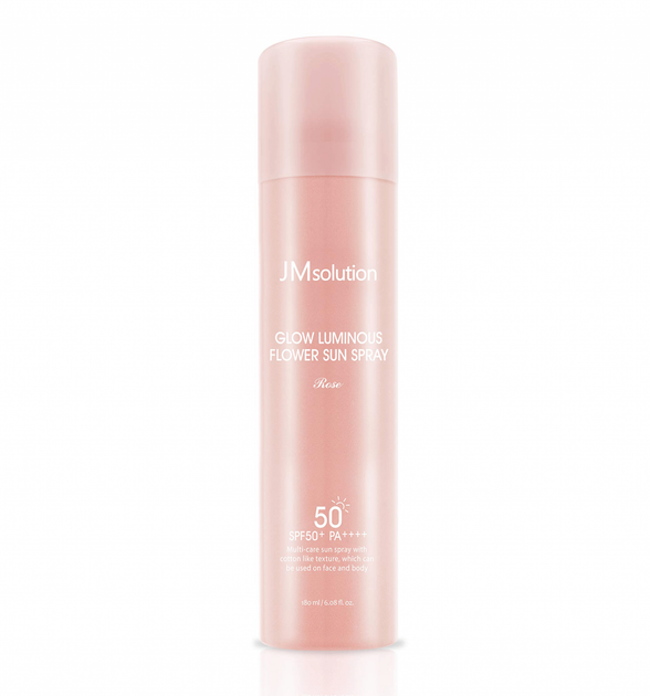 Солнцезащитный увлажняющий спрей для лица с розой JMsolution Glow Luminous Flower Sun Spray Rose Spf50 Pa 180 мл - изображение 3