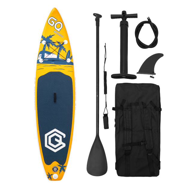 SUP-доска надувная GQ 11' (335х81х15 см) Двухслойная туринговая с веслом и аксессуарами 7в1 - изображение 8