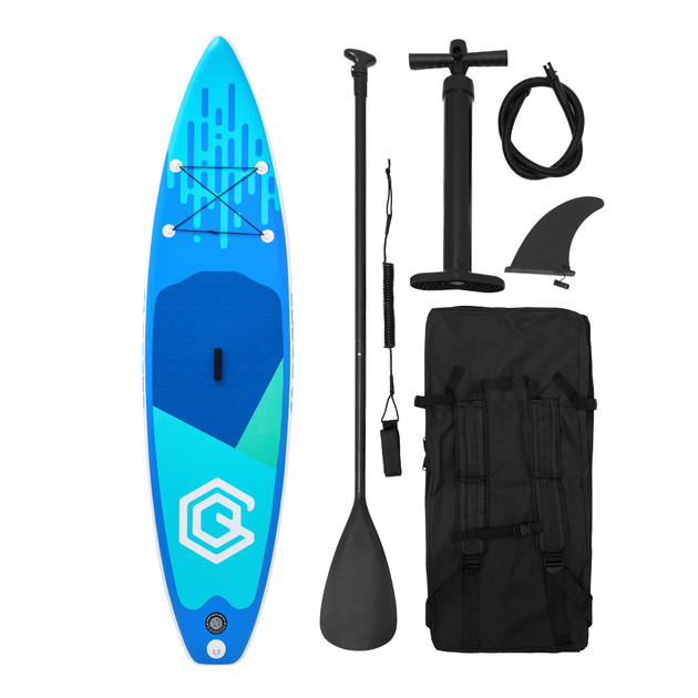 SUP-доска надувная GQ 11' (335х81х15 см) Двухслойная туринговая с веслом и аксессуарами 7в1 - Фото 8 SUP-доска надувная GQ 11' (335х81х15 см) Двухслойная туринговая с веслом и аксессуарами 7в1 - изображение 8
