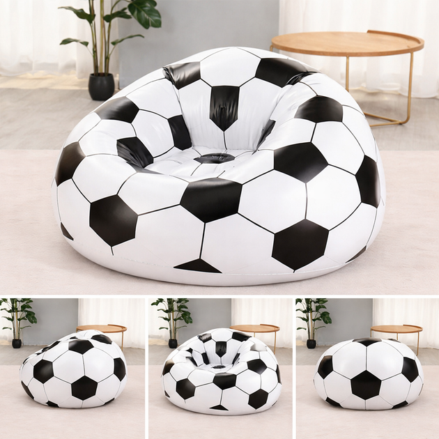 Надувное кресло-мешок 110×110×85 см Inflatable Sofa/ Черно-белый - Фото 2 Надувное кресло-мешок 110×110×85 см Inflatable Sofa/ Черно-белый - зображення 2
