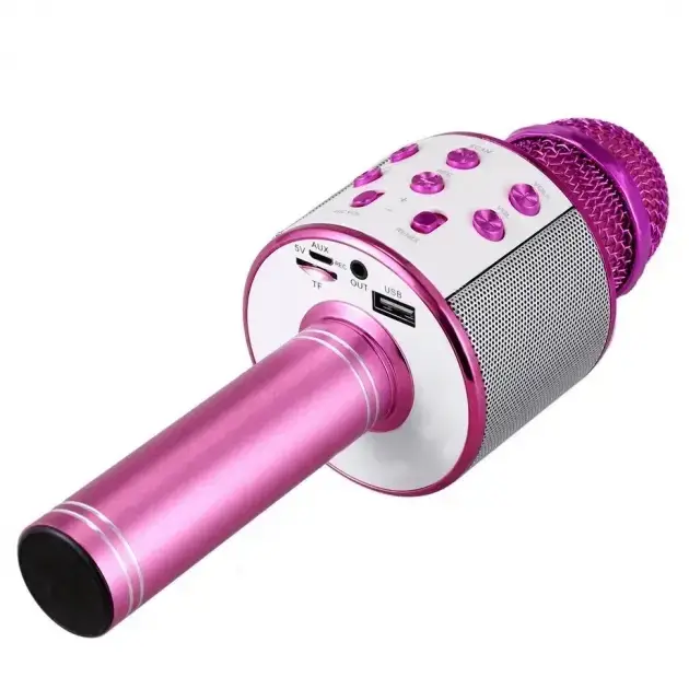 Беспроводной микрофон для караоке Wster WS-858 Розовый - изображение 3