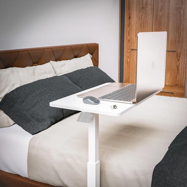 Приставний мобільний столик із регулюванням висоти Hommex Mobidesk Lite e White (арт. TH-010 Lite White) - зображення 2
