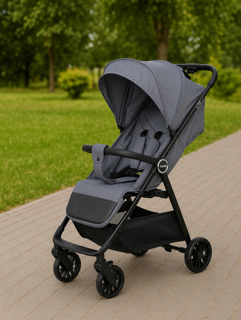 Детская прогулочная Коляска BAMBI LITE (M 6317 Dark Gray) - изображение 2