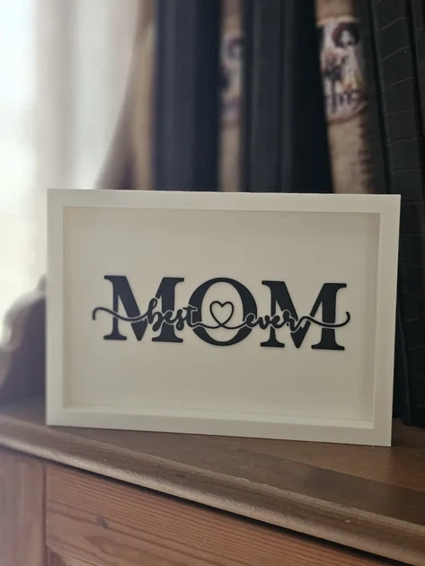 Настільна рамка з написом 'MOM best ever' подарунок для мами. Aivory - Фото 2 Настільна рамка з написом 'MOM best ever' подарунок для мами. Aivory - изображение 2