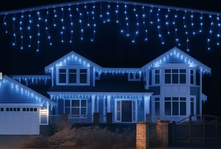 Светодиодная световая завеса 300 LED светодиодных сосулек для улицы Синего а 1.5 Generic (LKS-300-N) - Фото 8 Светодиодная световая завеса 300 LED светодиодных сосулек для улицы Синего а 1.5 Generic (LKS-300-N) - изображение 8