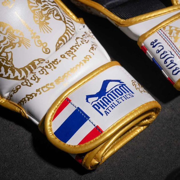 Рукавички для ММА Phantom Muay Thai розмір L/XL, біло-золотисті - изображение 7
