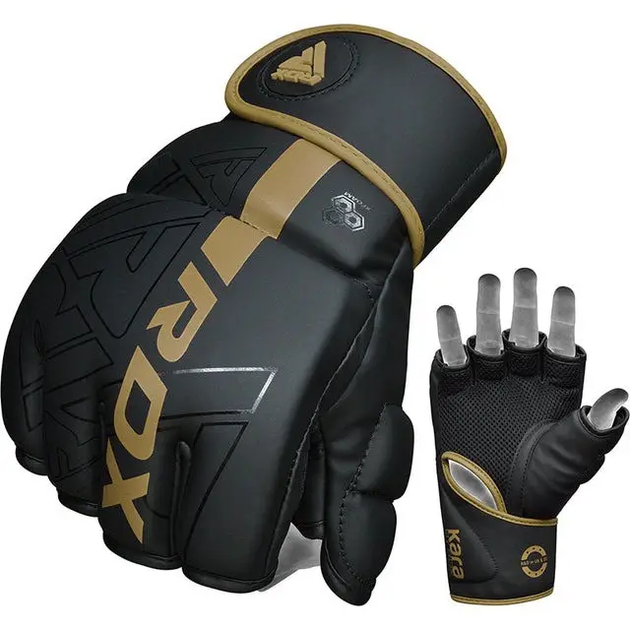 Рукавички для ММА RDX F6 KARA Matte Golden розмір M, чорно-золотисті - изображение 4
