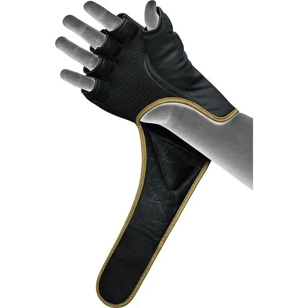 Рукавички для ММА RDX F6 KARA Matte Golden розмір XL, чорно-золотисті - изображение 5