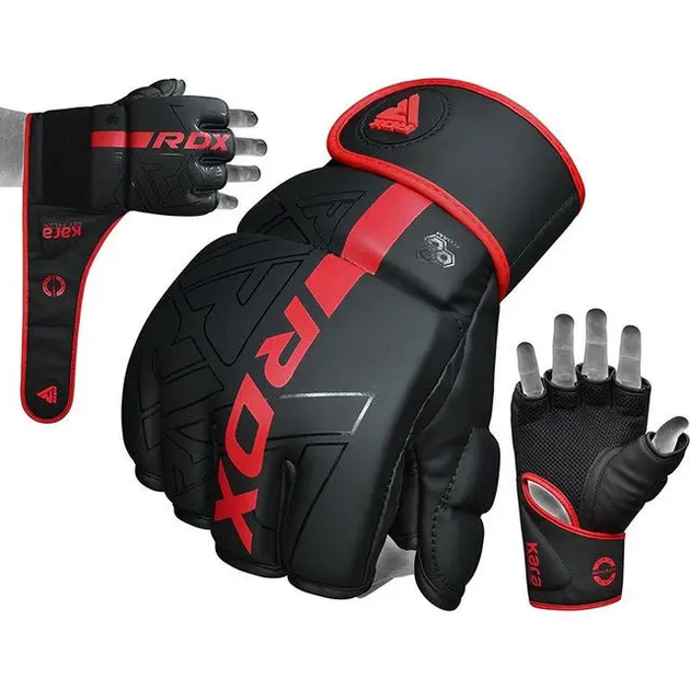 Рукавички для ММА RDX F6 KARA Matte розмір M, червоні - изображение 6