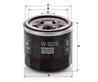 Масляний фільтр MANN W6026 1651084M00, 1651084M00000, 1651084MA0 - изображение 3