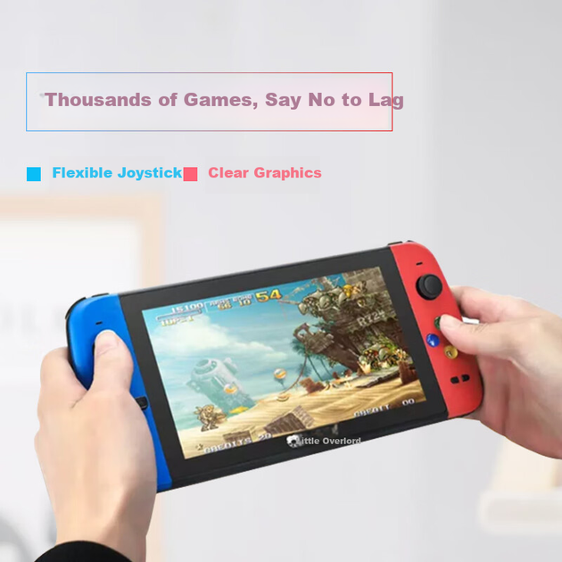 Игровая консоль Xiaobawang Q900 Handheld PSP Game Console FC Retro с двумя джойстиками, аркадный автомат, подарок на день рождения для детей, Q900+32GB - изображение 6