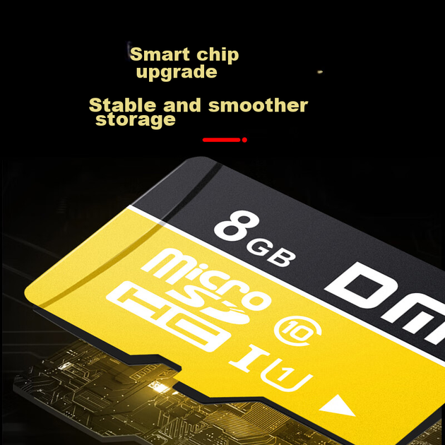 Карта памяти DM Daimai 8 ГБ TF (MicroSD), желтая, высокоскоростная карта памяти C10 для мобильных телефонов, видеорегистраторов и камер видеонаблюдения. - Фото 7 Карта памяти DM Daimai 8 ГБ TF (MicroSD), желтая, высокоскоростная карта памяти C10 для мобильных телефонов, видеорегистраторов и камер видеонаблюдения. - изображение 7