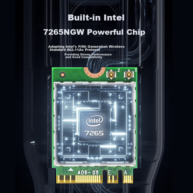 Бездротова мережева карта EB-LINK Intel 7265 для ноутбука, інтерфейс M.2 1167 Мбіт/с, дводіапазонна мережева карта WiFi 5 Gigabit, Bluetooth 4.2, внутрішній модуль комп'ютера - изображение 11