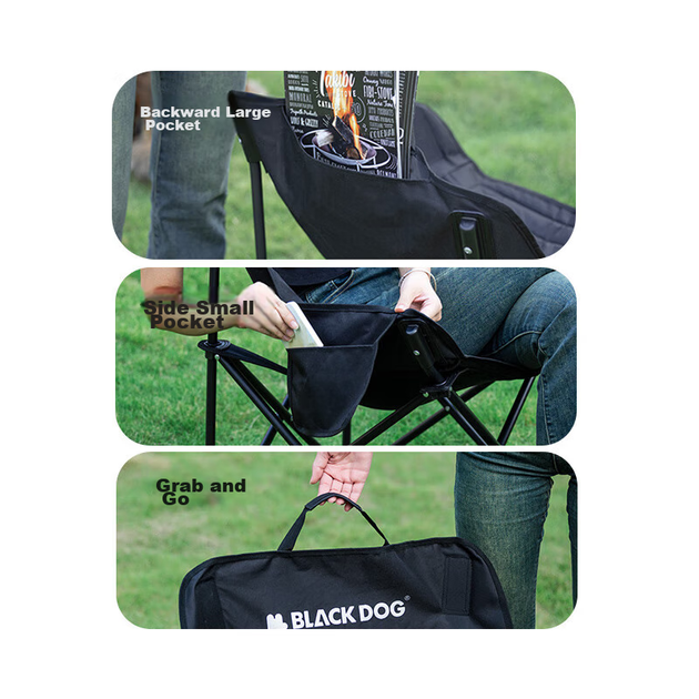 Стул складной Black Dog Moon Chair для кемпинга и рыбалки, с подлокотником - изображение 5