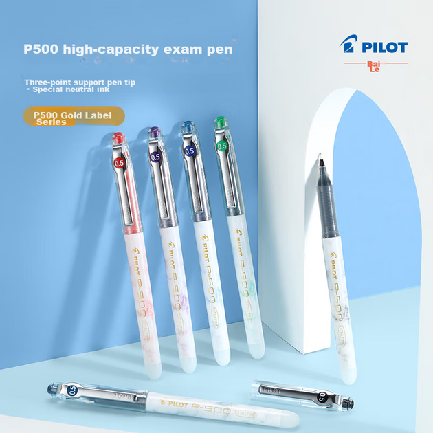 Ручка PILOT P500 Gold Label гелева червона, 0.5 мм, 12 шт - зображення 6