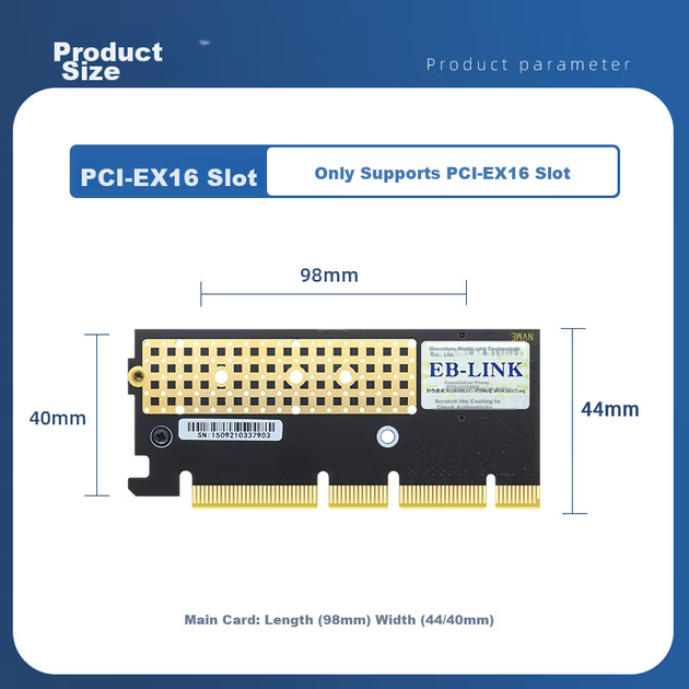 EB-LINK PCIe 4.0 X16 to M2 Expansion Card, Full Speed 64Gbps Single Port M.2 Interface, NVMe Adapter Card for SSD Solid State Drive - изображение 5